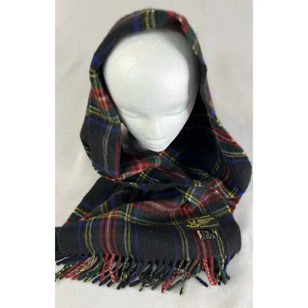 Peter Macarthur Stewart‎ tartan Merino wool & cashmere scarf made in Scotland